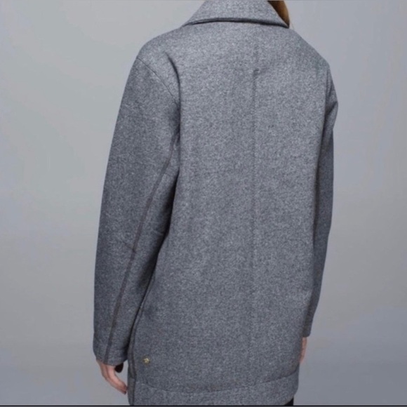 Lululemon Cozy Car Two Buttoned Coat Collared Side Pockets Heather Grey - Picture 2 of 16